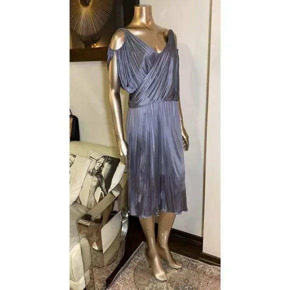 Alexander McQueen Vintage Gray Ruffle Dress S/S 2007 (Size IT44)